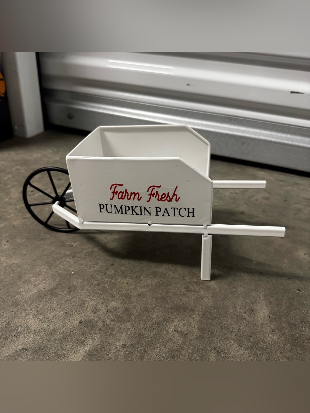Farm Fresh Pumpkin Patch White Decorative Wagon
